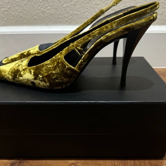 NWT Saint Laurent dream velvet sling back sandal. Size 39 - Picture 5 of 9